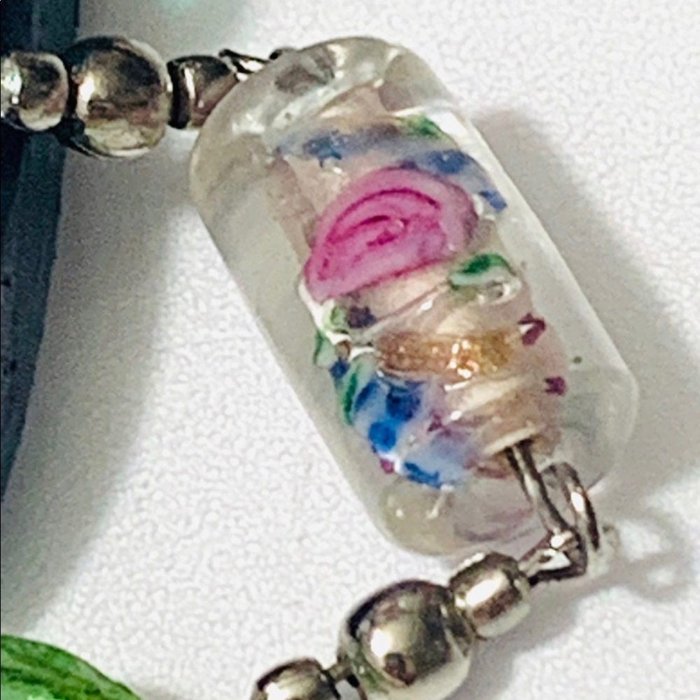 Premier Designs "Venetian" Murano Glass  Artisan Glass Bead Statement Necklace - Picture 3 of 13